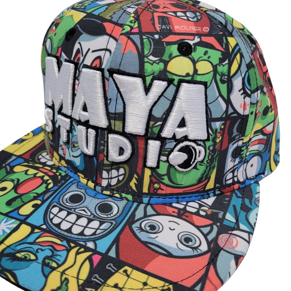 Maya Studio Colorful Cartoon Collage Snapback - Picture 6 of 9